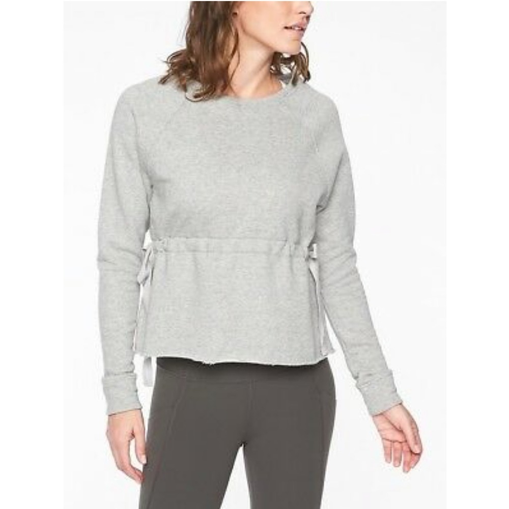 Athleta Grey Heather Studio Cinch Sweatshirt